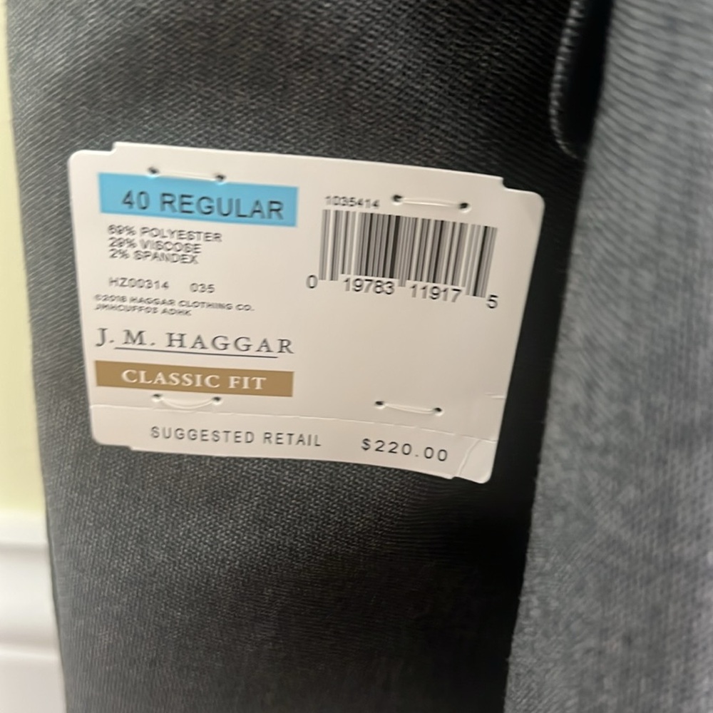 J.M. Haggar Men's Suit Jacket, Dove Gray, 40 Regular - Picture 5 of 5
